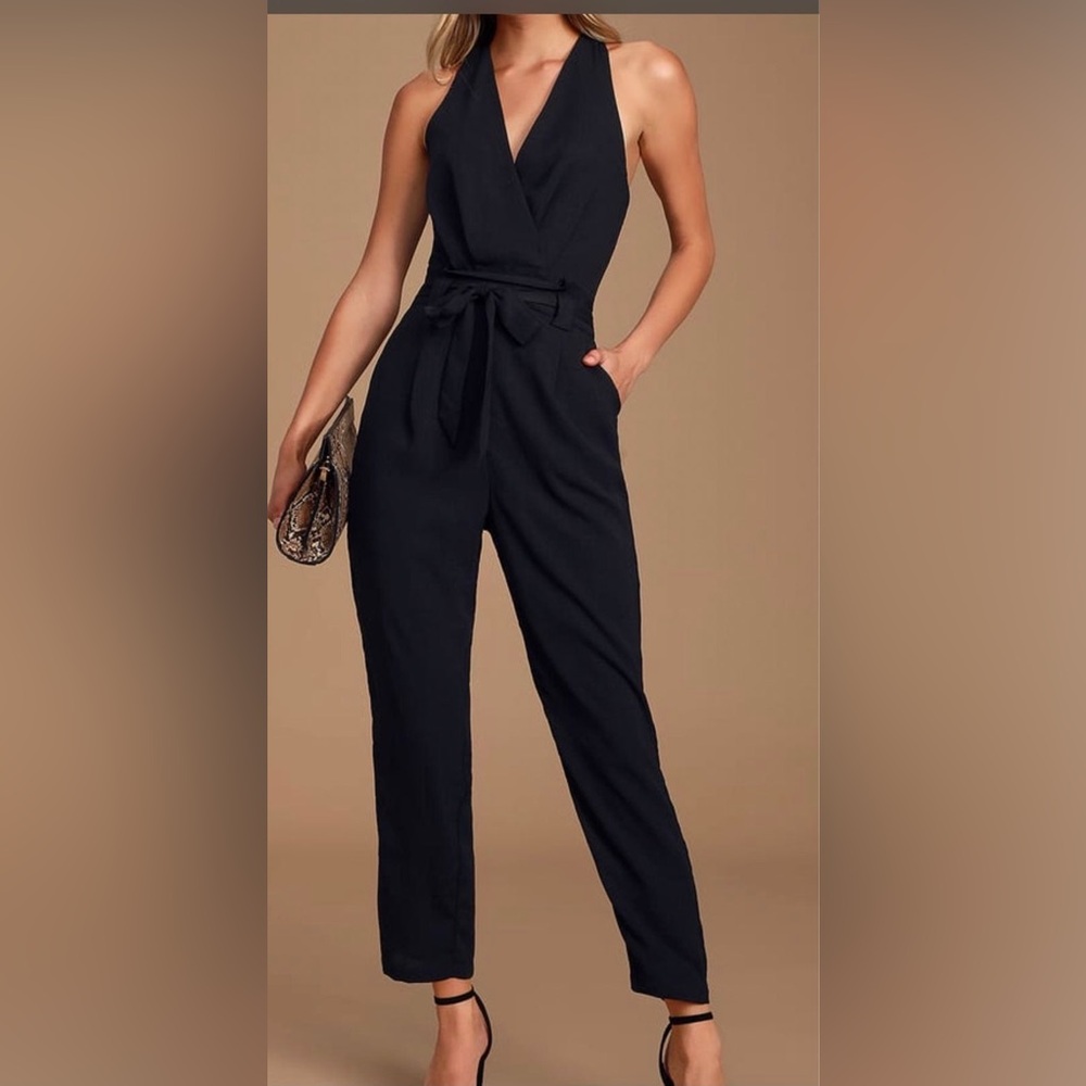 Lulus Classic Black Wrap Jumpsuit Size Small NWT